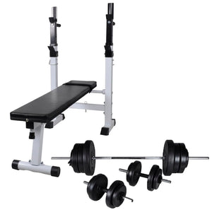 Panca Reclinabile con Rack Bilanciere e Set Manubri 60,5 kg cod mxl 48492