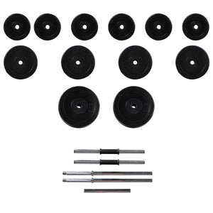 Panca Multifunzione con Bilanciere e Set di Manubri 30,5 kg 275368