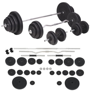 Panca Multifunzione con Rack Bilanciere e Set Manubri 120 kg 275376