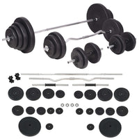 Panca Multifunzione con Bilanciere e Set di Manubri 120 kg 275378