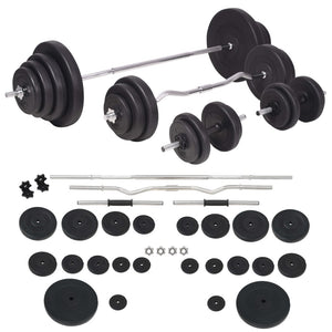 Panca Multifunzione con Bilanciere e Set di Manubri 120 kg 275378
