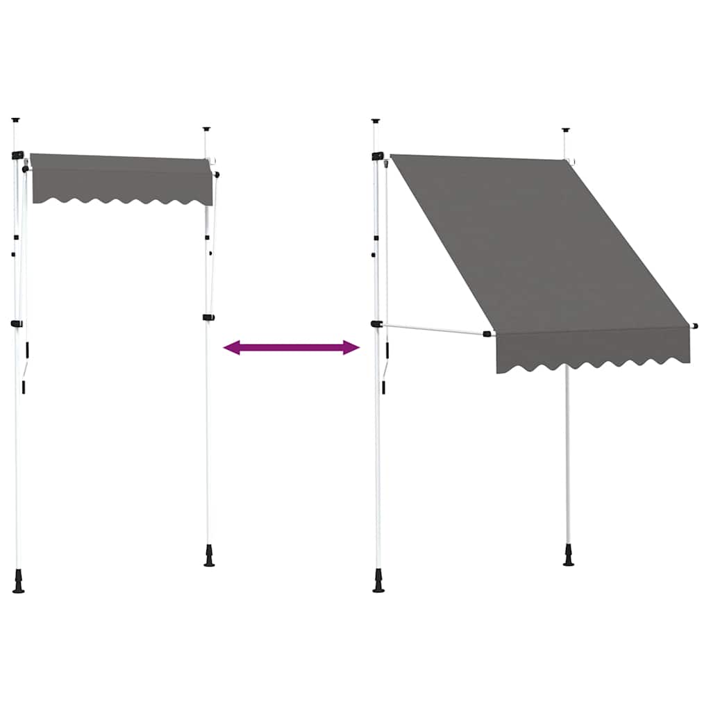 Tenda da Sole Retrattile Manuale 150 cm Antracite 143687