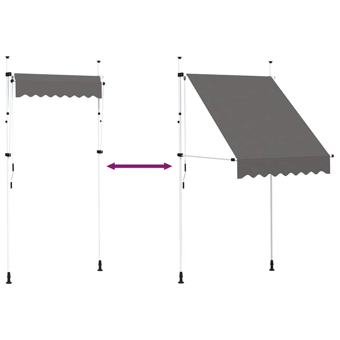 Tenda da Sole Retrattile Manuale 150 cm Antracite 143687