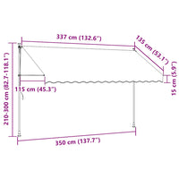 Tenda da Sole Retrattile Manuale 350 cm Antracite 143691