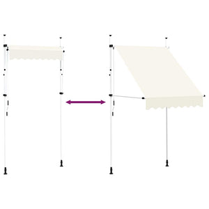 Tenda da Sole Retrattile Manuale 150 cm Crema 143693