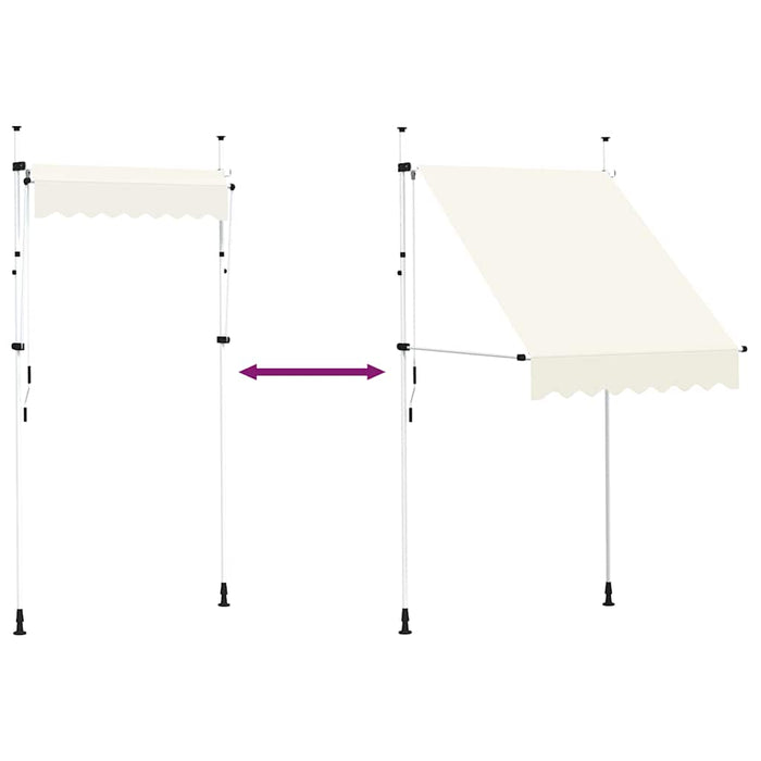 Tenda da Sole Retrattile Manuale 150 cm Crema 143693