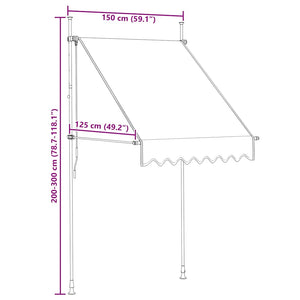 Tenda da Sole Retrattile Manuale 150 cm Crema 143693