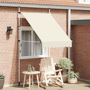 Tenda da Sole Retrattile Manuale 150 cm Crema 143693