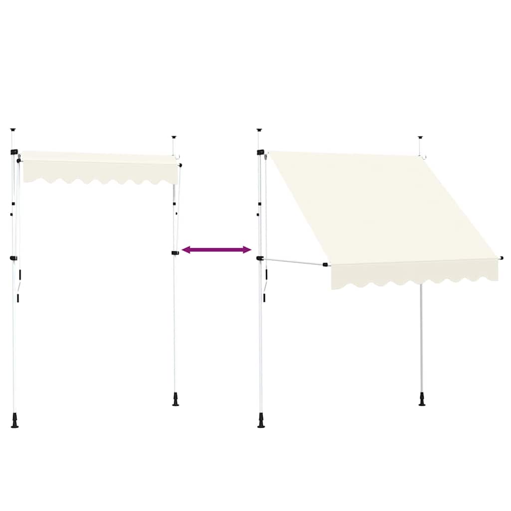 Tenda da Sole Retrattile Manuale 200 cm Crema 143694