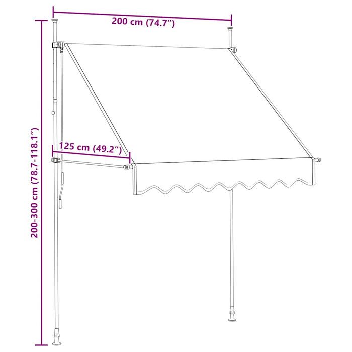 Tenda da Sole Retrattile Manuale 200 cm Crema 143694