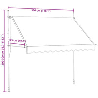 Tenda da Sole Retrattile Manuale 300 cm Crema 143696