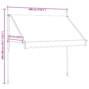 Tenda da Sole Retrattile Manuale 300 cm Crema 143696