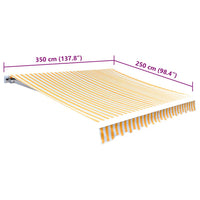 Tendone Parasole in Tela Arancione e Bianco 350x250 cm 143705