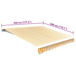 Tendone Parasole in Tela Arancione e Bianco 450x300 cm 143706