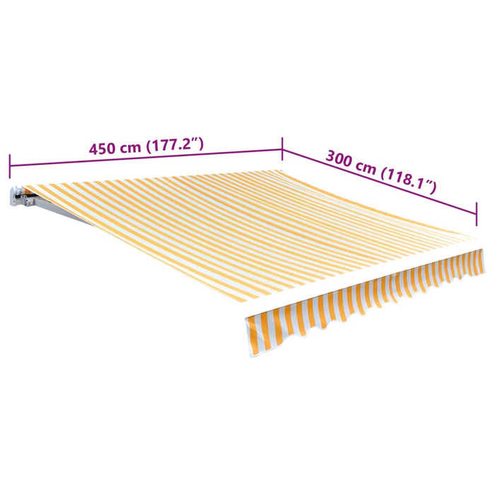 Tendone Parasole in Tela Arancione e Bianco 450x300 cm 143706