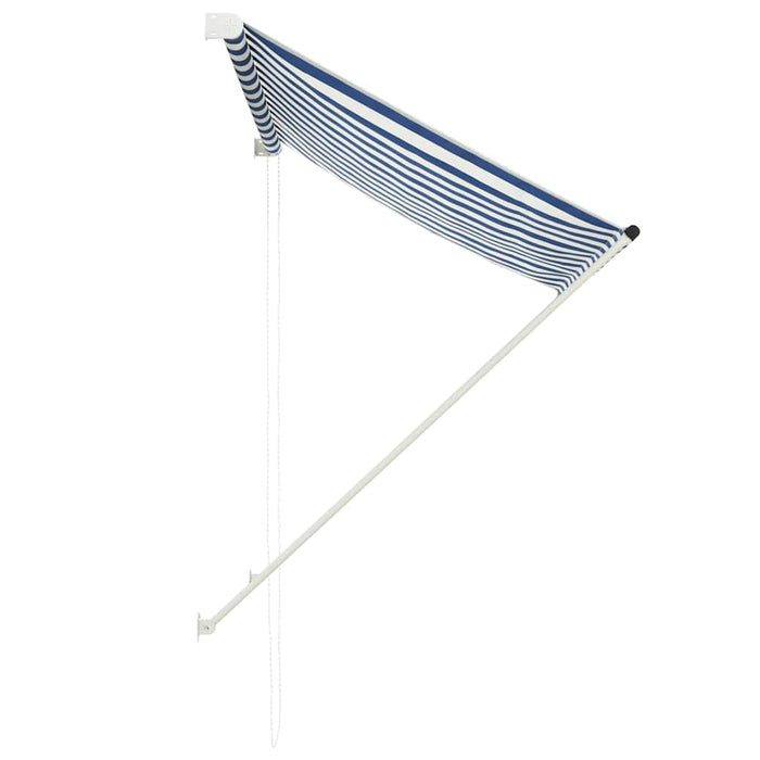 Tenda da Sole Retrattile 150x150 cm Blu e Bianco 143746
