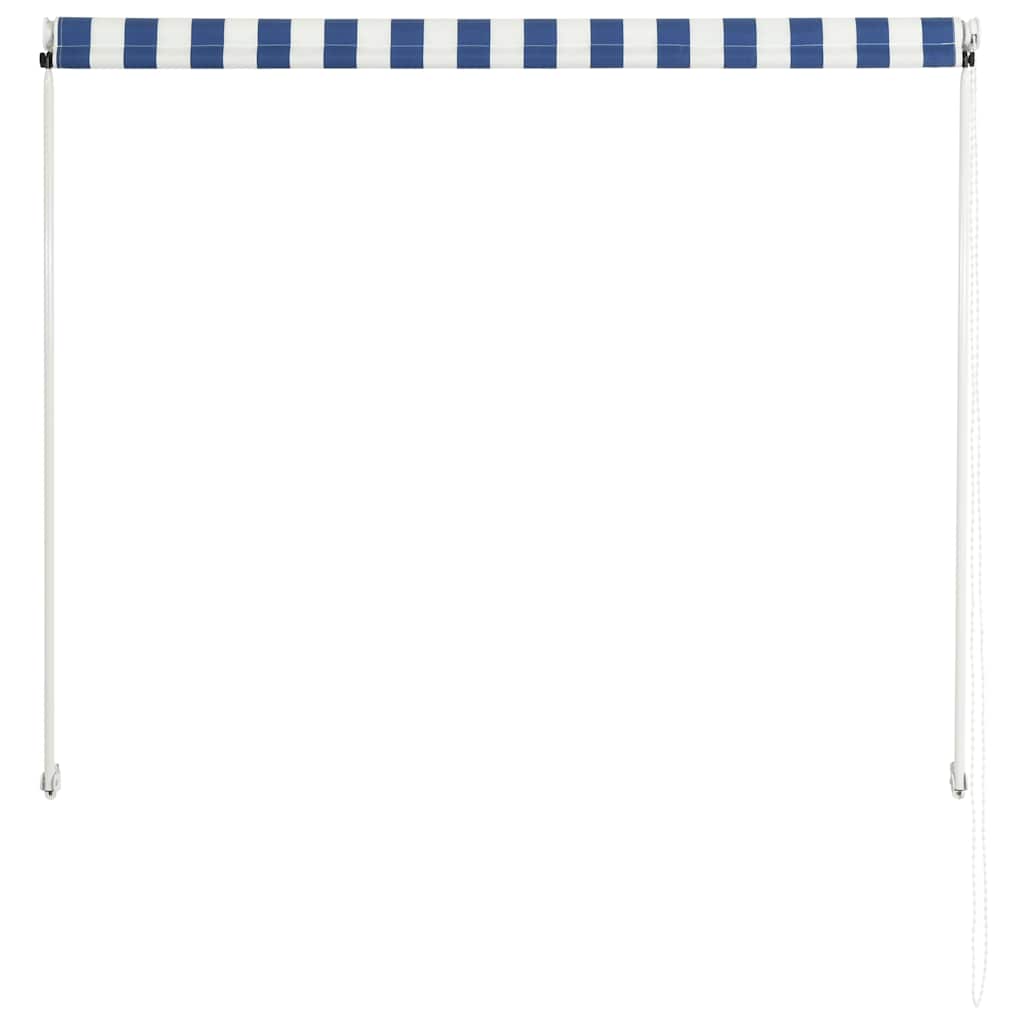 Tenda da Sole Retrattile 150x150 cm Blu e Bianco 143746
