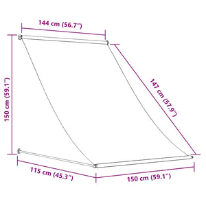 Tenda da Sole Retrattile 150x150 cm Blu e Bianco 143746