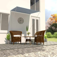 Tenda da Sole Retrattile 150x150 cm Blu e Bianco 143746