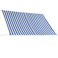 Tenda da Sole Retrattile 250x150 cm Blu e Bianco 143748