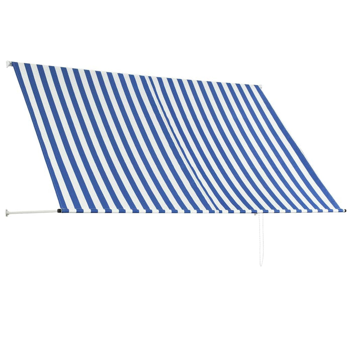 Tenda da Sole Retrattile 250x150 cm Blu e Bianco 143748