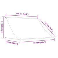 Tenda da Sole Retrattile 250x150 cm Blu e Bianco 143748