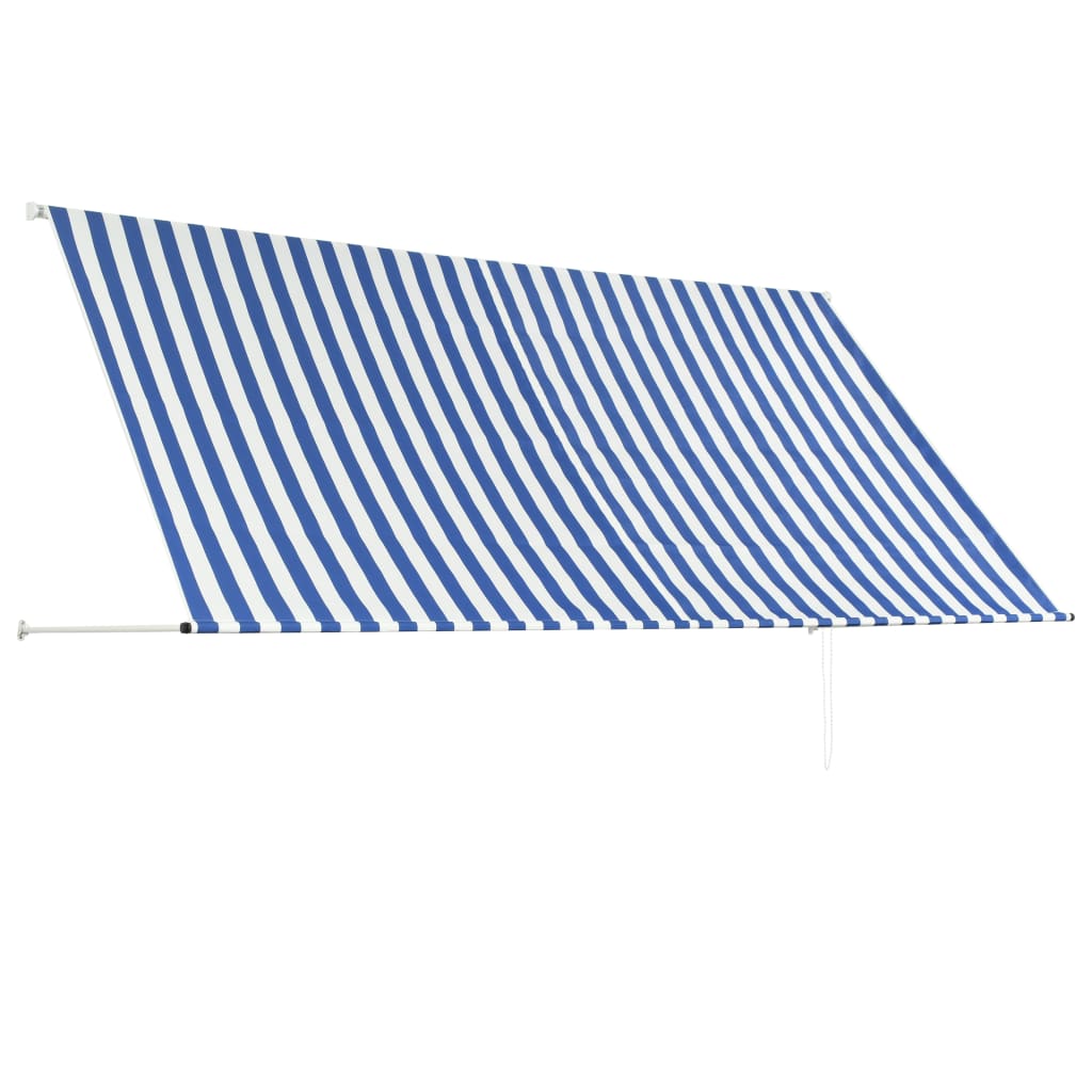Tenda da Sole Retrattile 300x150 cm Blu e Bianco 143749
