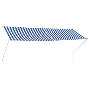 Tenda da Sole Retrattile 350x150 cm Blu e Bianco cod mxl 20516