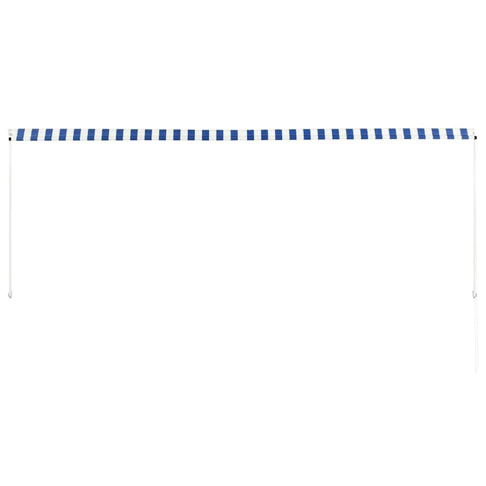 Tenda da Sole Retrattile 350x150 cm Blu e Bianco 143750