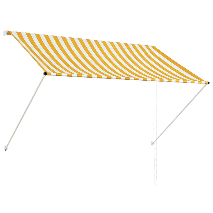Tenda da Sole Retrattile 200x150 cm Giallo e Bianco 143753
