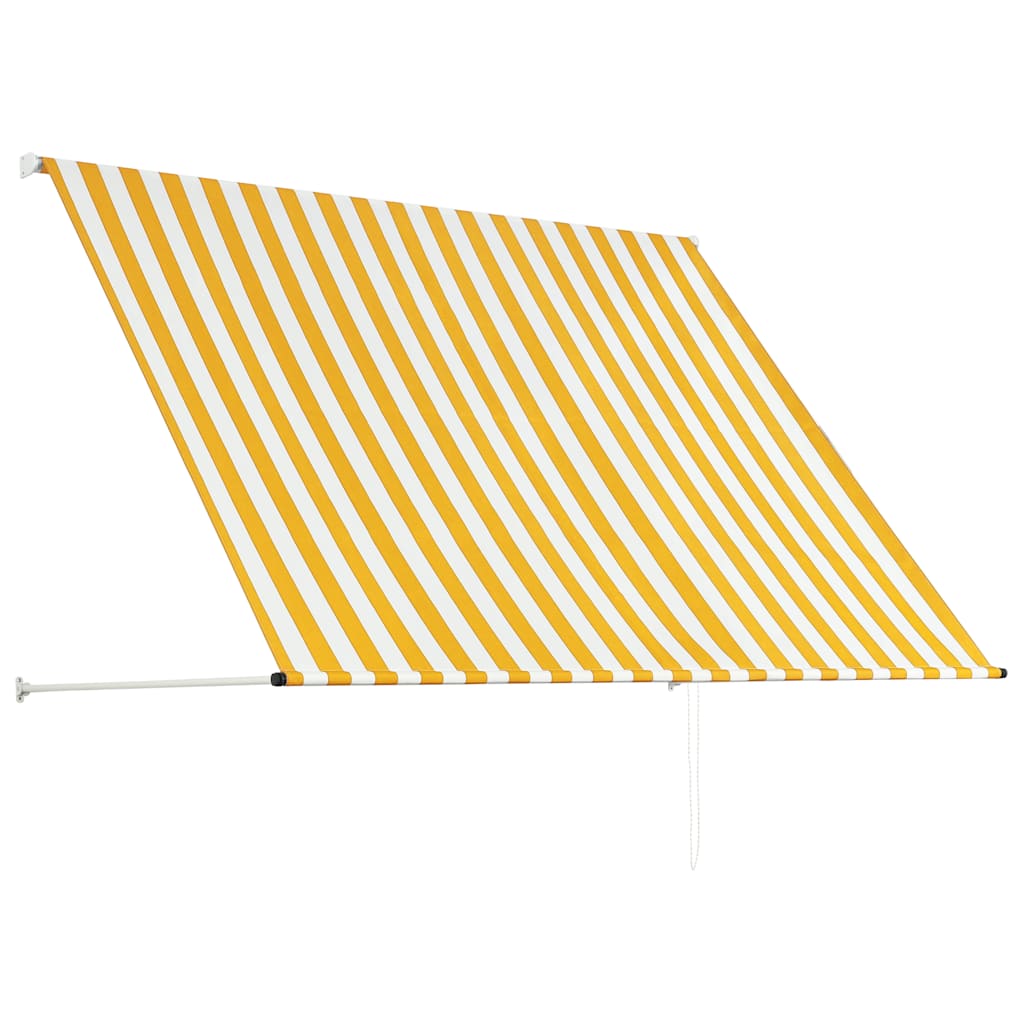 Tenda da Sole Retrattile 200x150 cm Giallo e Bianco 143753