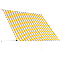 Tenda da Sole Retrattile 200x150 cm Giallo e Bianco 143753