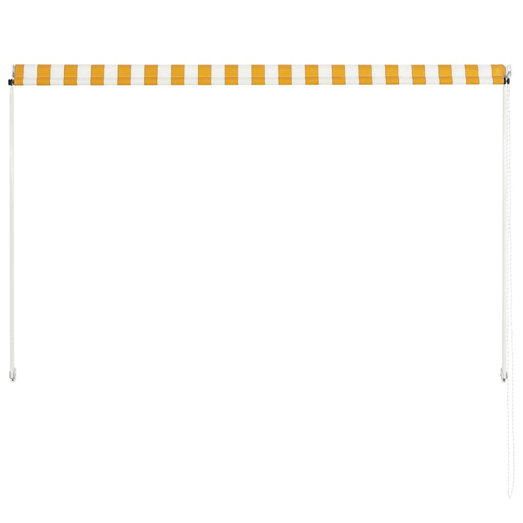Tenda da Sole Retrattile 200x150 cm Giallo e Bianco 143753
