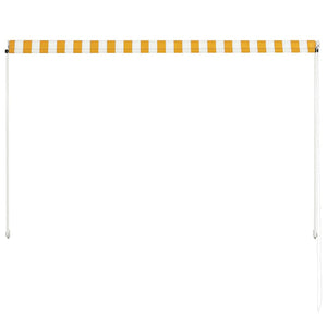 Tenda da Sole Retrattile 200x150 cm Giallo e Bianco 143753