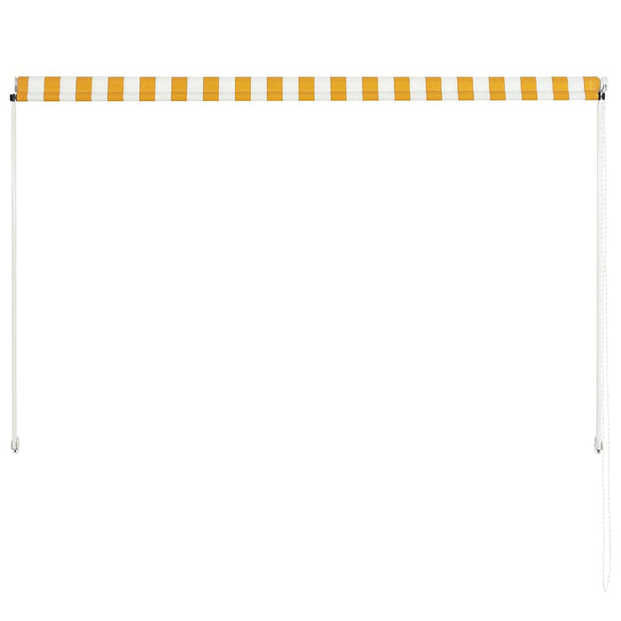 Tenda da Sole Retrattile 200x150 cm Giallo e Bianco 143753