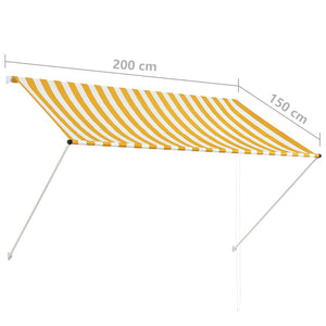 Tenda da Sole Retrattile 200x150 cm Giallo e Bianco 143753