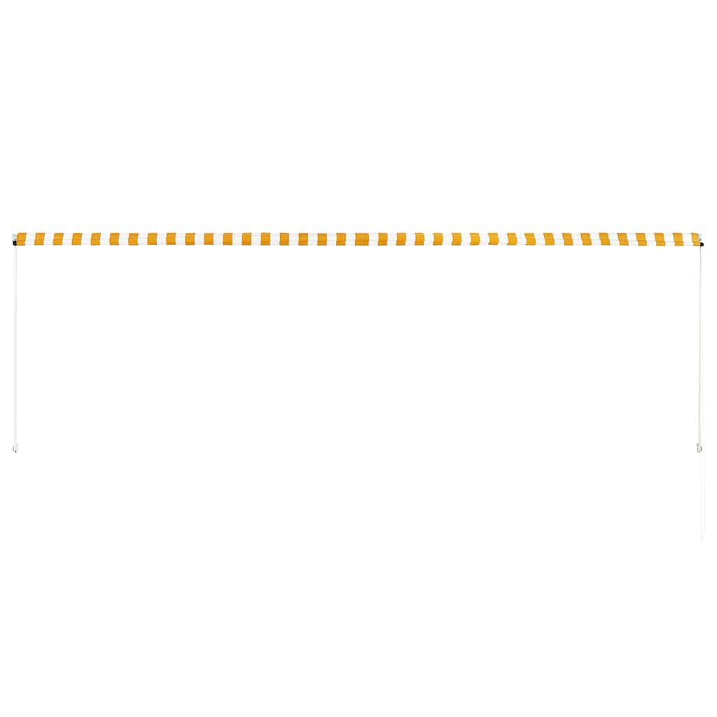Tenda da Sole Retrattile 400x150 cm Giallo e Bianco cod mxl 18865