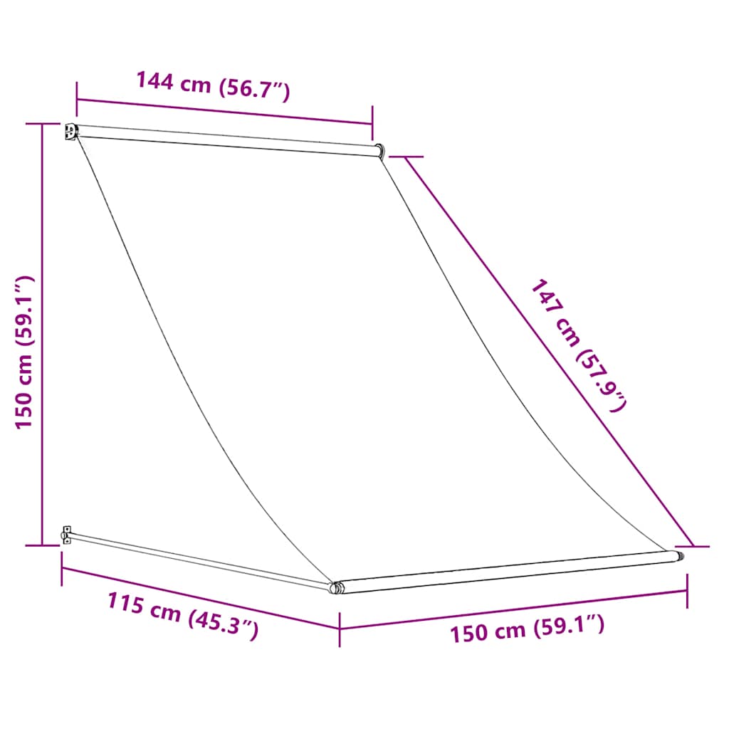 Tenda da Sole Retrattile 150x150 cm Antracite 143758