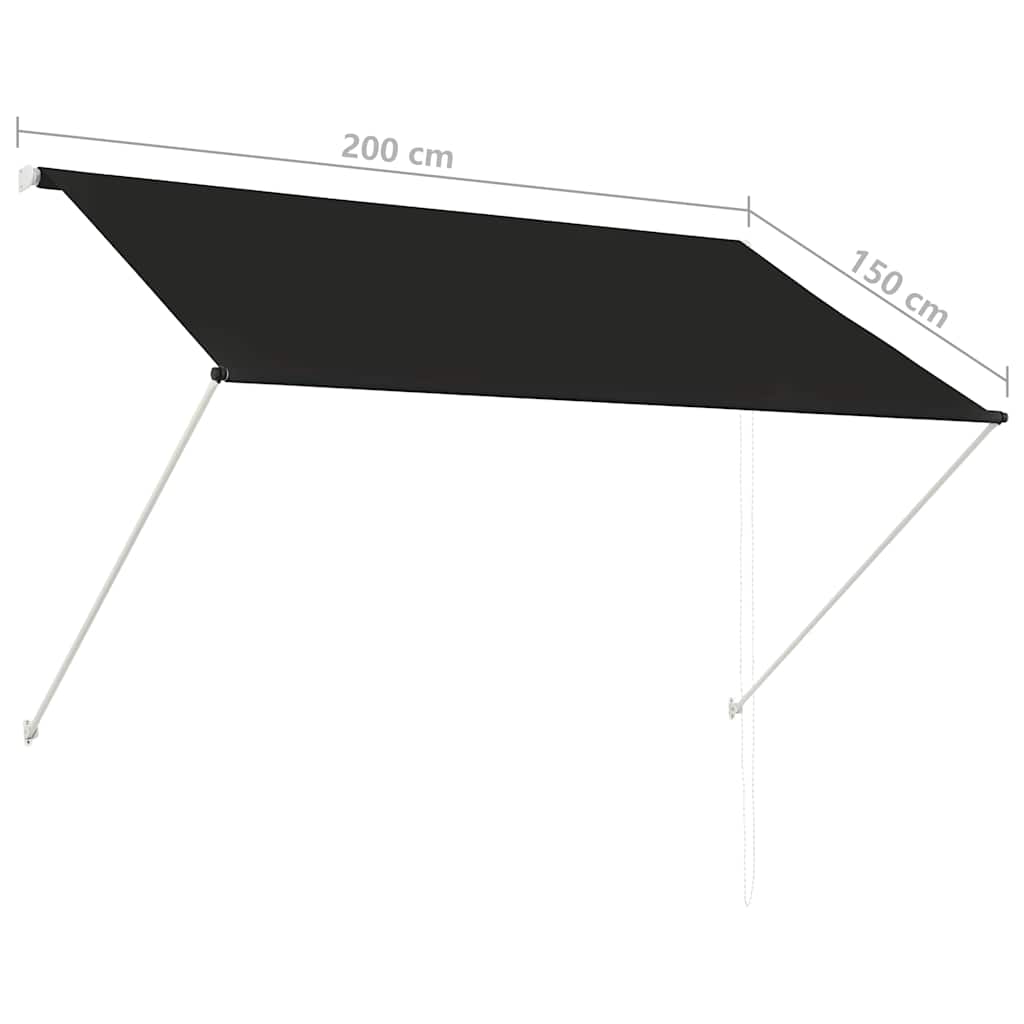 Tenda da Sole Retrattile 200x150 cm Antracite 143759