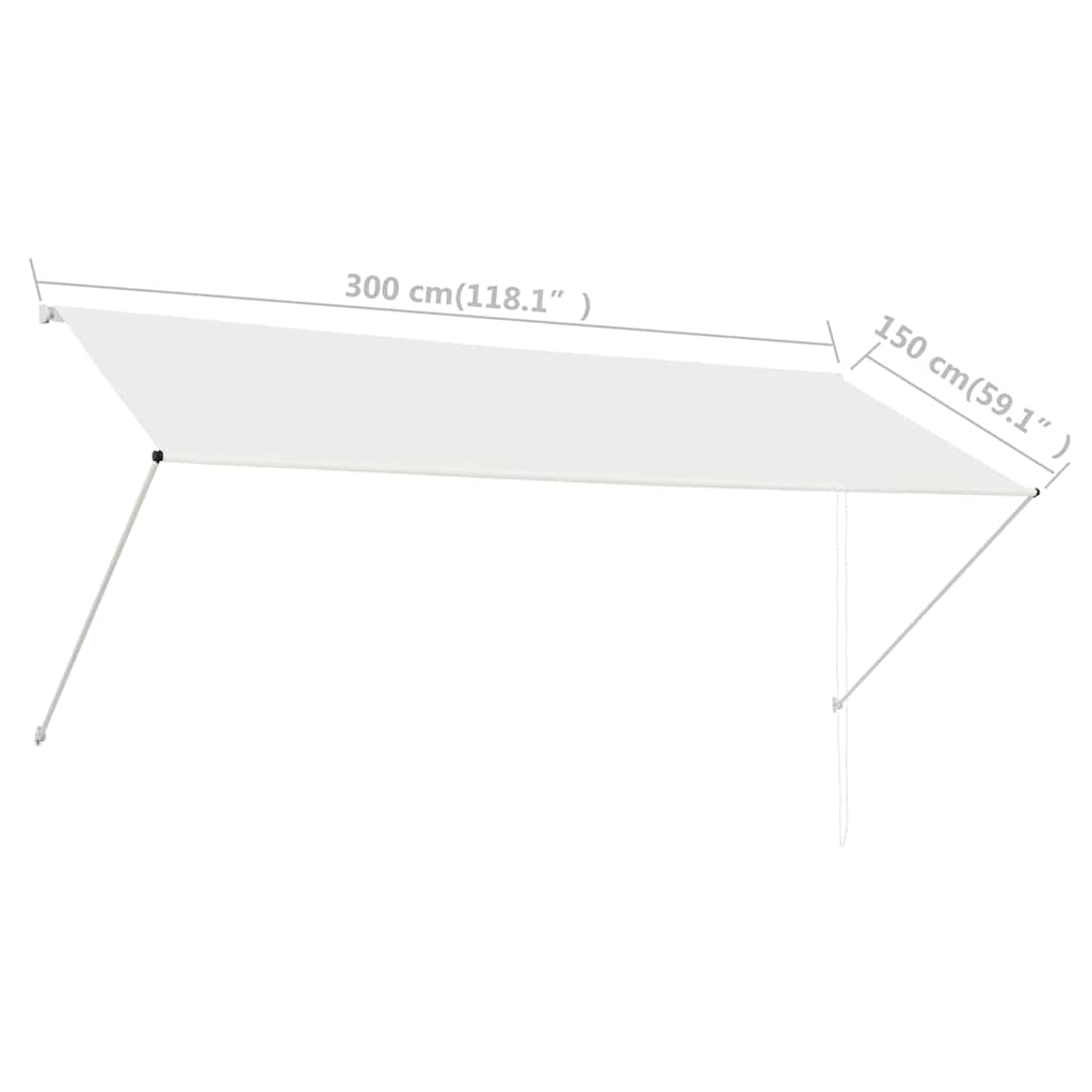 Tenda da Sole Retrattile 300x150 cm Crema 143767