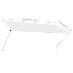 Tenda da Sole Retrattile 300x150 cm Crema 143767