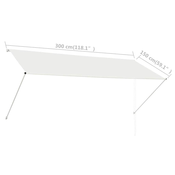 Tenda da Sole Retrattile 300x150 cm Crema 143767