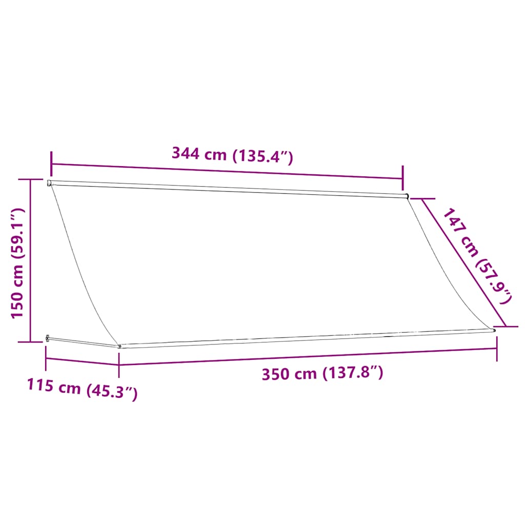 Tenda da Sole Retrattile 350x150 cm Crema cod mxl 9303