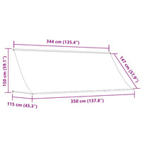 Tenda da Sole Retrattile 350x150 cm Crema cod mxl 9303