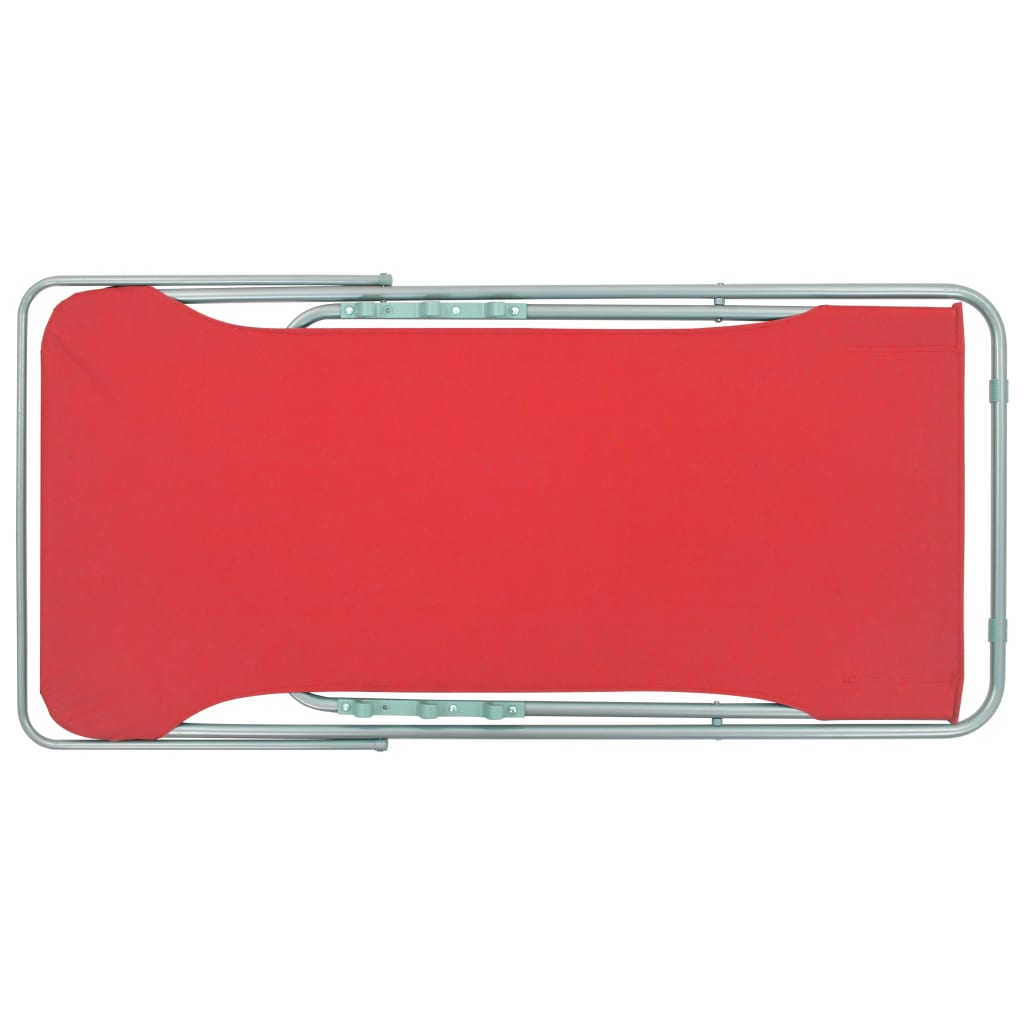 Sedia da Spiaggia Pieghevole 2 pz Acciaio Tessuto Oxford Rosso 44360