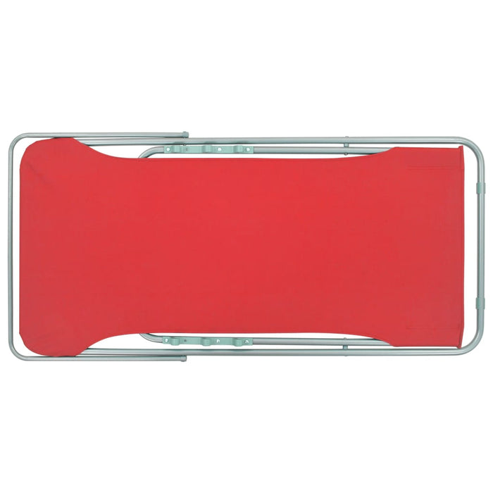 Sedia da Spiaggia Pieghevole 2 pz Acciaio Tessuto Oxford Rosso 44360