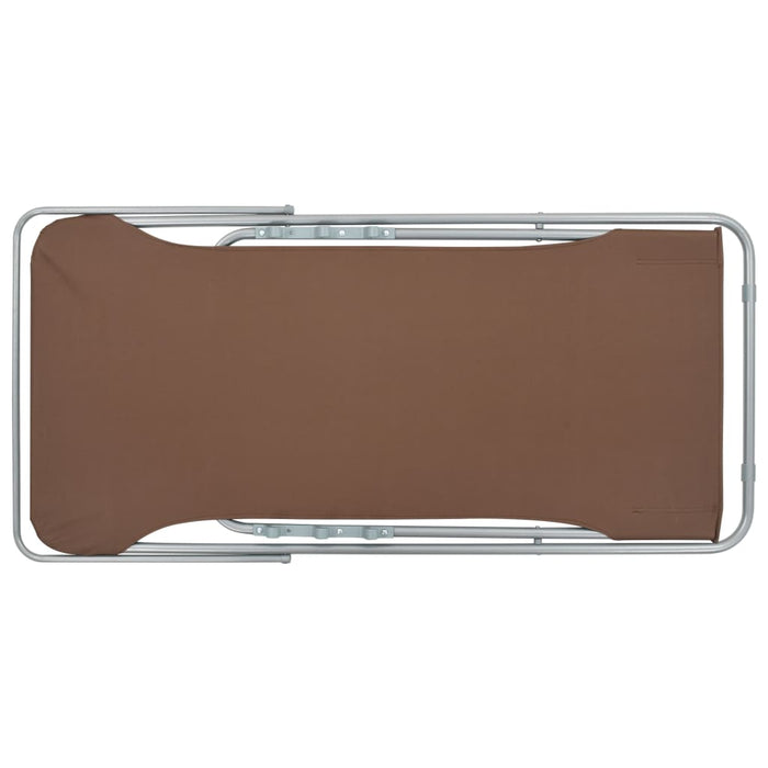 Sedie da Spiaggia Pieghevoli 2pz Acciaio Tessuto Oxford Marrone 44362