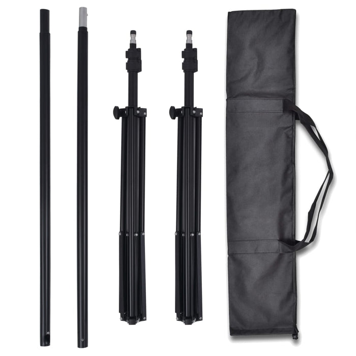 Kit Studio Foto con 3 Fondali in Cotone Telaio Regolabile 3x5 m 275419