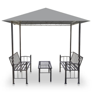 Padiglione Giardino con Tavolo e Panche 2,5x1,5x2,4m Antracite 44755