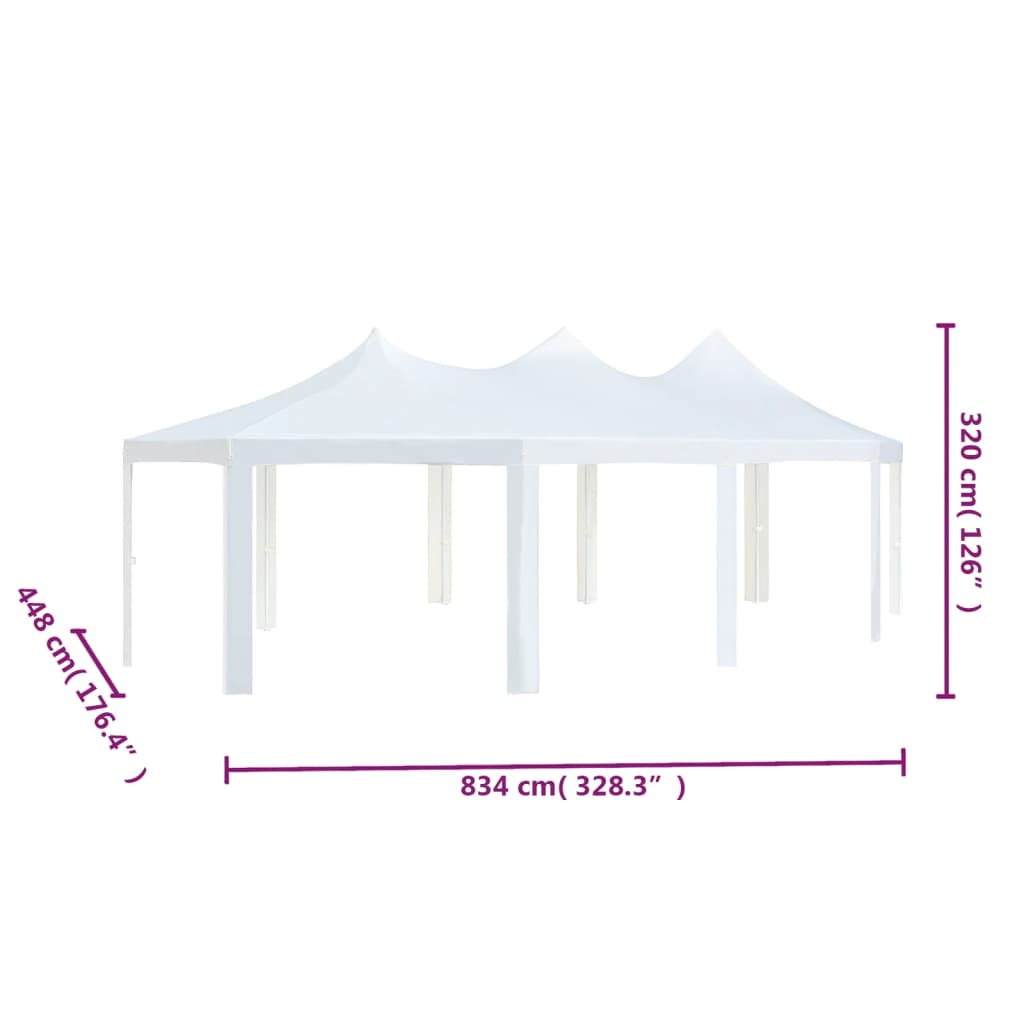 Gazebo 834x448x320 cm Bianco